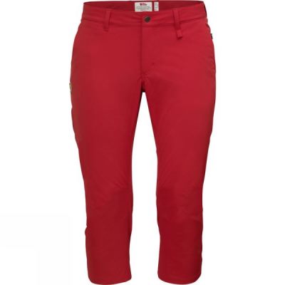 Pantalones Fjallraven Abisko Capri Mujer - Rojas - Chile NER186954